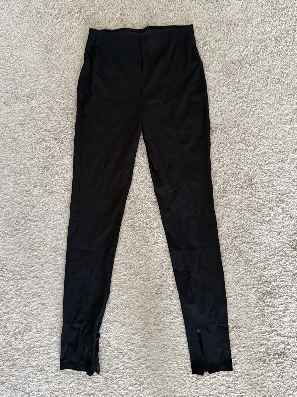 Open Edit Black Split Hem Pants